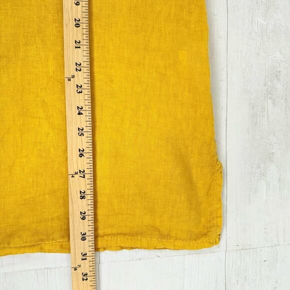 Made In Italy Womens Linen Tunic Top‎ Plus Size 3X Yellow Lagenlook Beach Summer - Picture 11 of 12